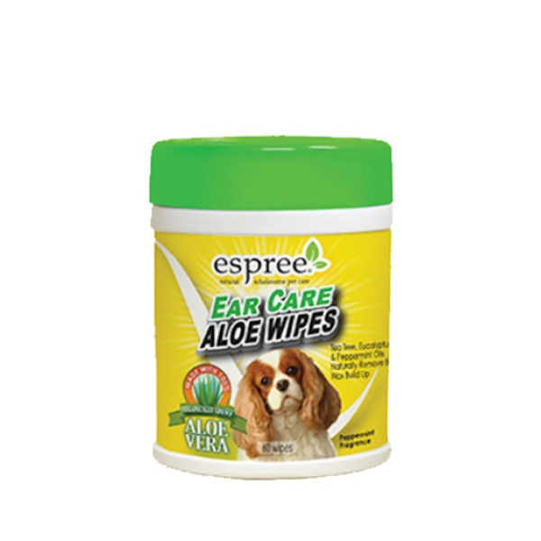 Espree (Эспри) Ear Care Wipes - Влажные салфетки из алоэ для ушей для собак 60 шт.