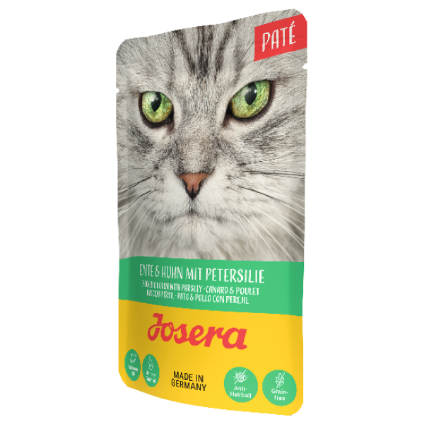 Josera (Йозера) Cat Grain Free Duck, Chicken & Parsley Pate Adult - Влажный беззерновой корм для взрослых котов паштет с мясом утки, курицы и петрушкой 85 г