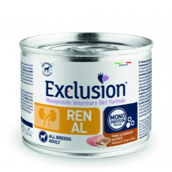 Exclusion (Эксклюжн) Vet Diet Dog Renal All Breed - Влажный корм со свининой для собак с почечной недостаточностью 200 г