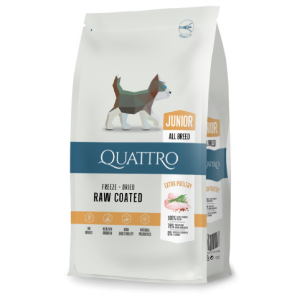 Quattro (Кватро) Dog Extra Poultry Junior All Breed - Сухой корм для щенков всех пород с мясом птицы 7 кг