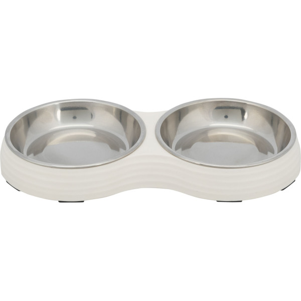 Trixie (Трикси) Bowl Set Melamine & Stainless Stee - Миска двойная для животных меламиновая 2 х 0.2 л