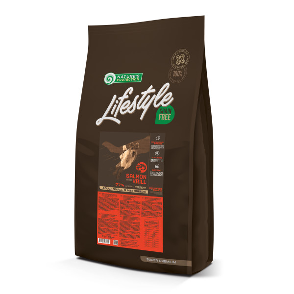 Nature\'s Protection (Нэйчер Протекшн) Lifestyle Grain Free Salmon Adult All Breeds - Сухой беззерновой корм для собак всех пород с лососем 17 кг