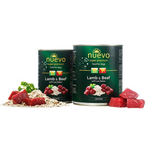 Nuevo (Нуэво) With Lamb, Beef and Oatmeal - Влажный корм для собак с ягненком, говядиной и овсянкой 800 г