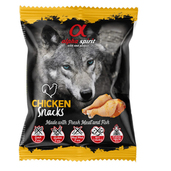 Alpha Spirit (Альфа Спирит) Dog All Breeds Snacks Chicken - Полувлажное лакомство для собак всех пород с мясом курицы кубики 50 г