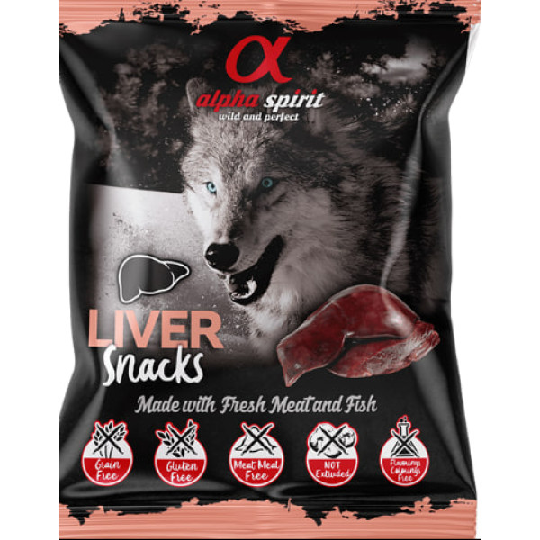 Alpha Spirit (Альфа Спирит) Dog All Breeds Snacks Liver - Полувлажное лакомство для собак всех пород кубики из свиной печени 50 г