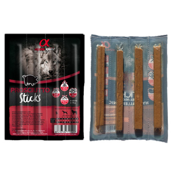 Alpha Spirit (Альфа Спирит) Dog All Breed Sticks Prosciutto Pork - Лакомство для собак всех пород палочки с мясом свинины 40 г
