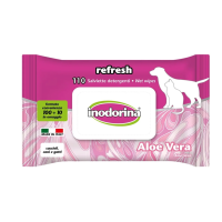 Inodorina (Инодорина) Everyday Aloe Vera - Влажные салфетки для всех типов шерсти для котов собак и кроликов с ароматом алоэ вера 110 шт