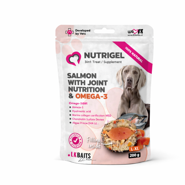 LК Baits (ЛК Бейтс) Dog Nutrigel Adult Large & Giant Breed Salmon & Omega-3 - Лакомство для взрослых собак больших и гиганстких пород для суставов с мясом лосося и омега-3 200 г