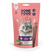 Home Food (Хоум Фуд) Cat Grain Free Turkey & Catnip Meat Strips All Life Stages - Лакомство беззерновое для котов всех возрастов мясная соломка с мясом индейки и кошачьей мятой 40 г