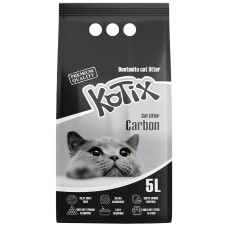 Kotix (Котикс) Bentonite Carbon - Бентонитовый наполнитель для кошачьего туалета с активированным углём 5 л