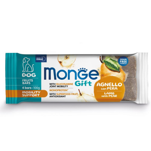Monge (Монж) Gift Dog Grain Free Lamb & Pear Mobility Support Adult All Breeds - Ласощі беззернові для дорослих собак усіх порід для здоров’я суглобів з м’ясом ягняти та грушею 100 г