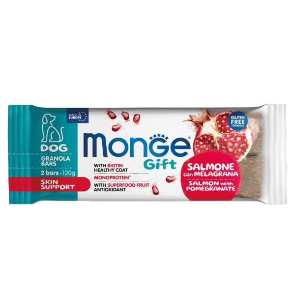 Monge (Монж) Gift Dog Grain Free Salmon & Pomegranate Skin Support Adult All Breeds - Лакомство беззерновое для взрослых собак всех пород для здоровья суставов с мясом лосося и гранатом 120 г