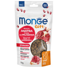 Monge (Монж) Gift Cat Grain Free Duck & Pomegranate Sterilised Adult - Ласощі беззернові для дорослих стерилізованих котів з м’ясом качки та гранатом 50 г