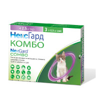 NexGard Combo (НексГард Комбо) - Капли от блох, клещей и глистов для кошек весом до 2.5 кг