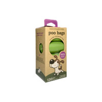 Poo Bags Lavender - Одноразовые пакеты для уборки за животными с ароматом лаванды в рулонах, 120 шт 8 рулон по 15 пакетов
