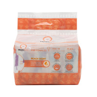 Misoko&Co (Мисоко&Ко) Disposable Diapers For Female Dogs With Moisture Indicator Peach Scent - Одноразовые подгузники для собак-сук средних пород с индикатором влажности и ароматом персика М 12 шт.