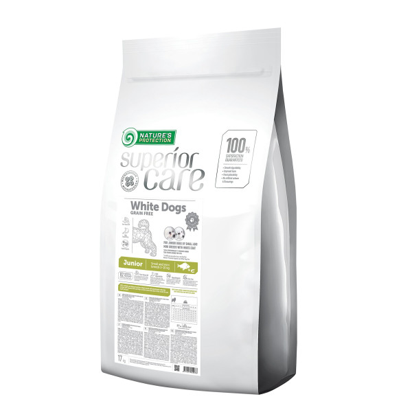 Nature\'s Protection (Натур Протекшн) Superior Care White Dogs Grain Free Junior Small & Mini Breeds - Сухой беззерновой корм для юниоров маленьких и миниатюрных пород с белой шерстью 17 кг