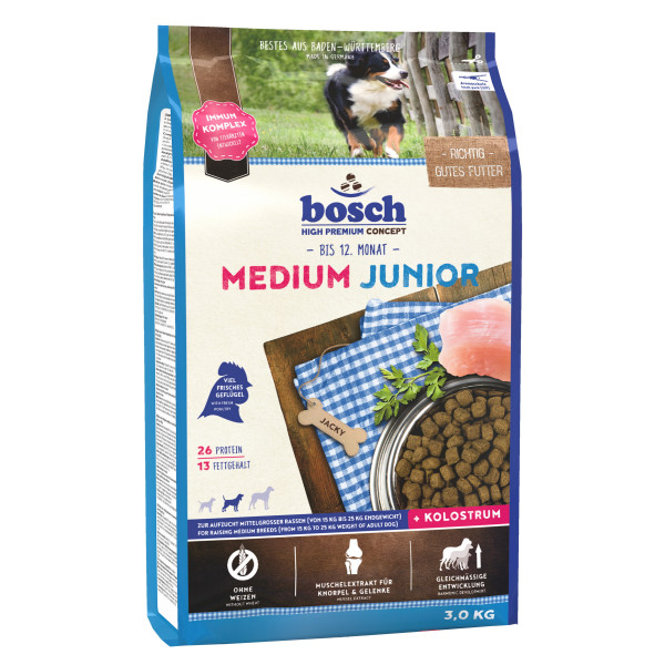 Bosch (Бош) HPC Junior Medium - Сухой корм для юниоров средних пород 3 кг