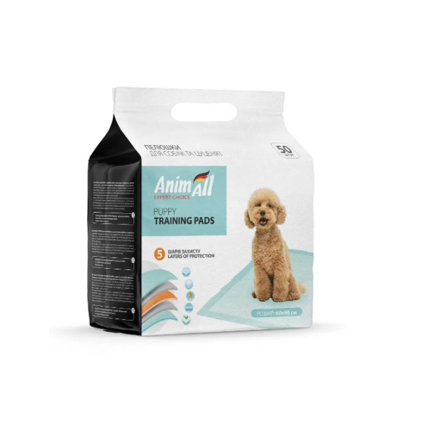 AnimAll (Энимал) Puppy Training Pads - Пеленки для собак и щенков (60Х90 см) 50 шт.