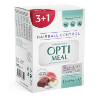 Optimeal (Оптимил) Hairball Duck&Liver в Apple Jelly 3+1 - Влажный корм для кошек для вывода шерсти с уткой и печенью в яблочном желе 340 г