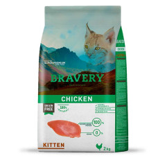 Bravery (Бравері) Cat Kitten Chicken - Сухий беззерновий корм для кошенят 2 кг