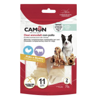 Camon (Камон) Dog Treats Knitted Bone With Beef Skin&Chicken - Лакомство для собак вязаная кость с говяжьей кожей и курицей (11 см) 70 г