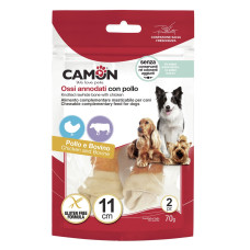 Camon (Камон) Dog Treats Knitted Bone With Beef Skin&Chicken - Ласощі для собак в'язана кістка з яловичою шкірою та куркою (11 см) 70 г