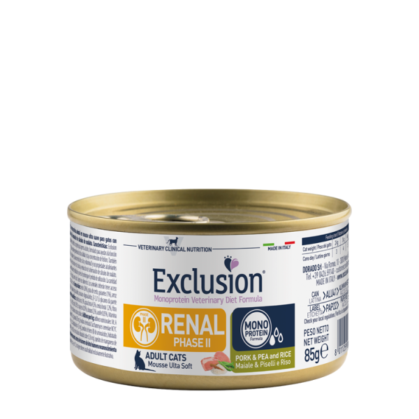 Exclusion (Эксклюжн) Vet Diet Cat Renal (Fase 2) - Влажный корм со свининой для кошек с почечной недостаточностью (Фаза 2) 85 г