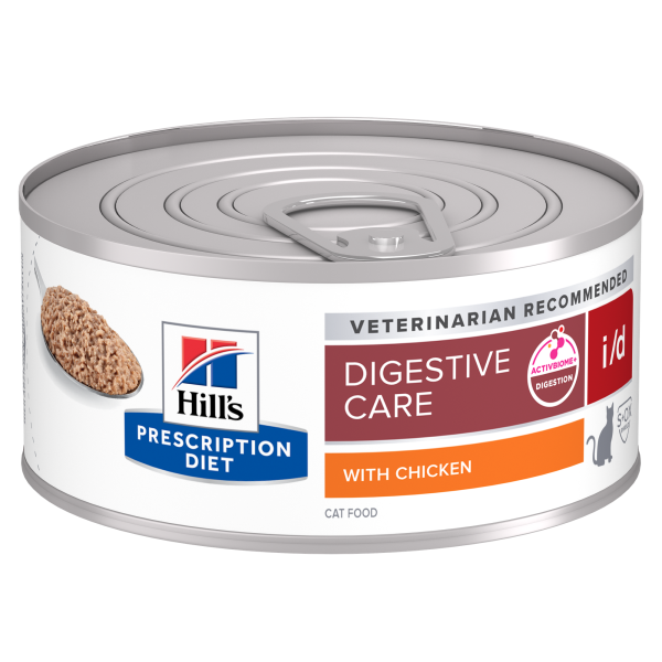 Hill`s (Хилс) Prescription Diet Cat Chicken I/D Digestive Care Adult - Влажный лечебный корм для взрослых котов уход за пищеварением с мясом курицы 156 г