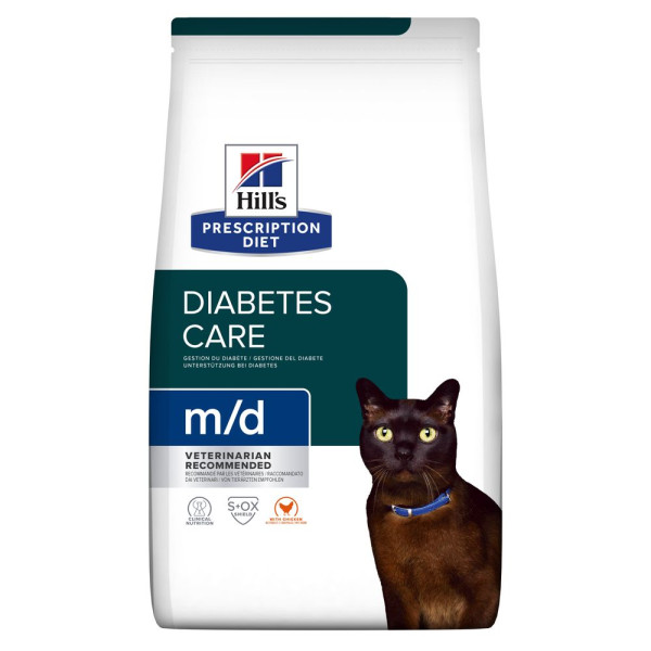 Hill`s PD Feline m/d Diabetes/Weight Management – ​​Сухий лікувальний корм для кішок при діабеті/ожирінні з куркою 1.5 кг