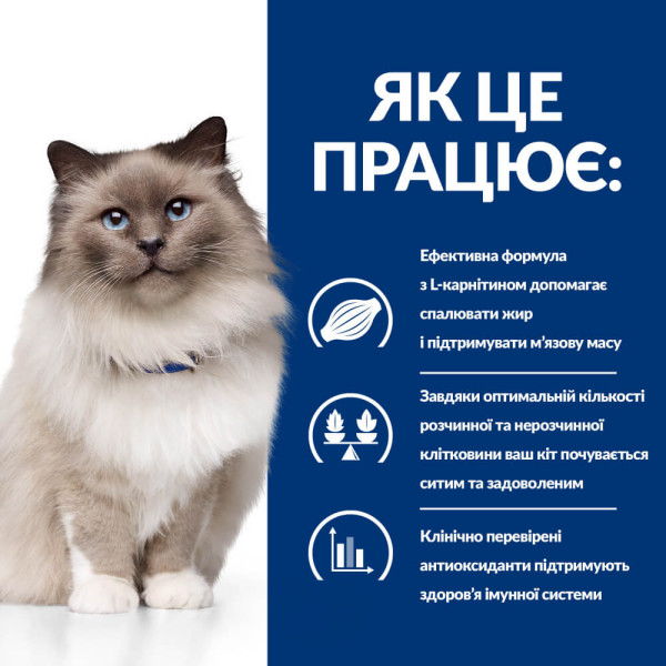 Hill`s PD Feline r/d Weight Reduction – Сухий лікувальний корм для котів для зниження ваги з куркою 1.5 кг