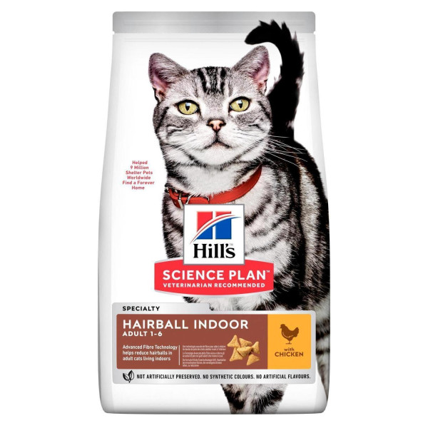 Hill`s SP Feline Hairball & Indoor Cat Chicken – Сухий корм для дорослих домашніх кішок з куркою 0.3 кг