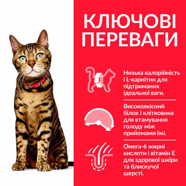 Hill’s SP Feline Adult Cat Light Chicken – Сухий корм для дорослих кішок, схильних до ожиріння з куркою 1.5 кг