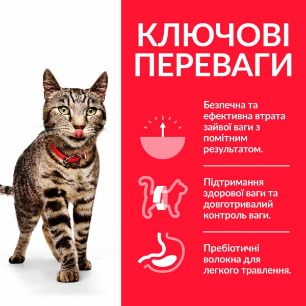 Hill`s (Хилс) Science Plan Cat Chicken Perfect Weight Adult - Сухой корм для взрослых котов для поддержания веса с мясом курицы 1.5 кг