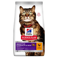 Hill`s SP Feline Sensitive Stomach & Skin – Сухой корм для взрослых кошек с чувствительным пищеварением и кожей 0.3 кг