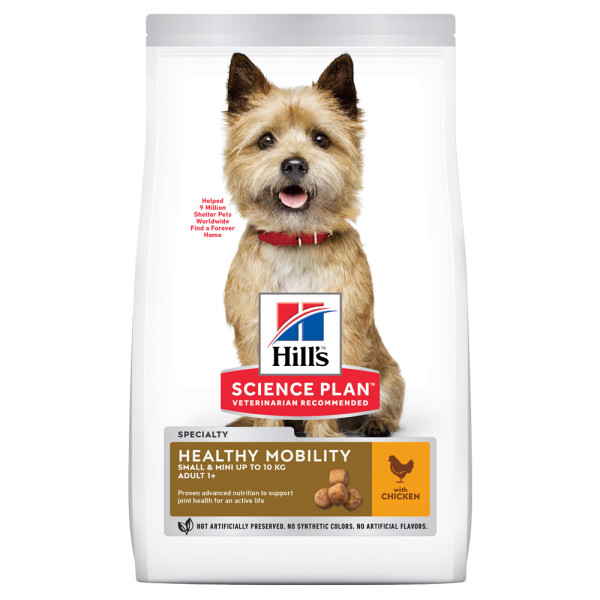 Hill`s (Хилс) Science Plan Dog Chicken Healthy Mobility Small & Mini Adult сухой корм для взрослых собак мелких и миниатюрных пород для здоровья суставов с мясом курицы 1.5 кг
