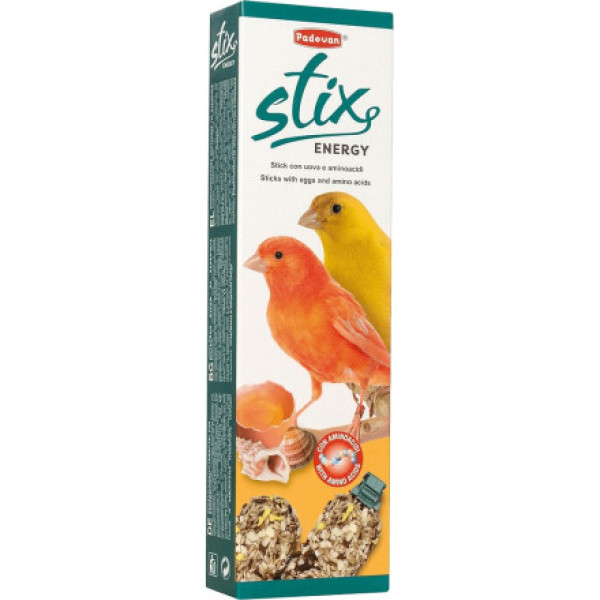 Padovan (Падован) Stix Energy Canarini - Лакомство для канареек с яйцом и молотыми ракушками 80 г