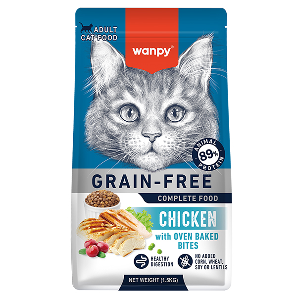 Wanpy (Ванпи) Cat Grain Free Chicken Adult - Сухой беззерновой корм для взрослых котов с мясом курицы 1.5 кг