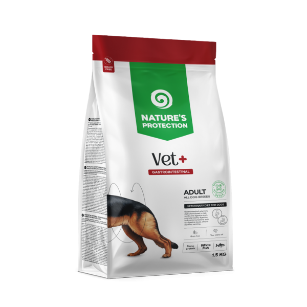 Nature’s Protection (Натур Протекшн) Superior Care Dog Grain Free White Fish Veterinary Diet Gastrointestinal Adult All Breeds - Сухой беззерновой корм для взрослых собак всех пород при заболеваниях жкт с мясом белой рыбы 1.5 кг