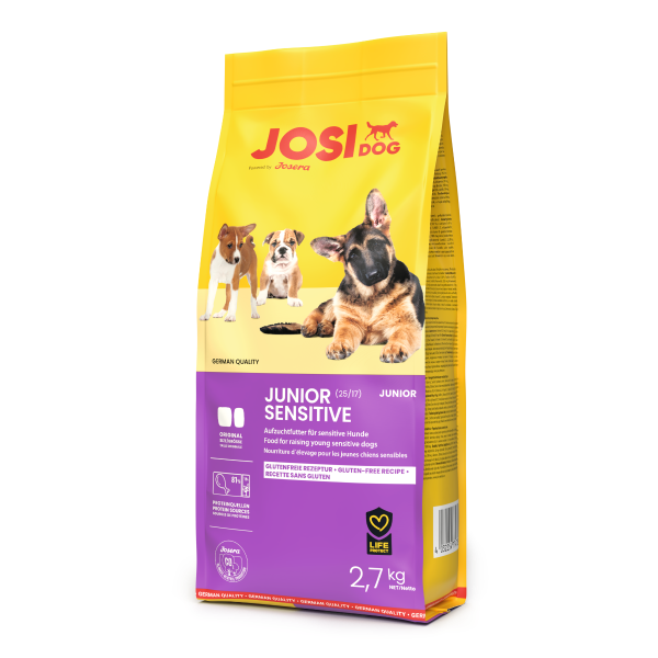 JosiDog (ЙозіДог) Poultry & Rice Sensitive Junior All Breeds - Сухий корм для цуценят усіх порід для чутливого травлення з м’ясом птиці та рисом 2.7 кг