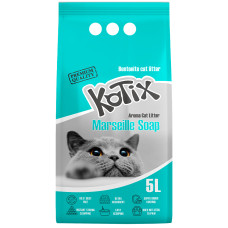 Kotix (Котикс) Bentonite Marseille Soap - Бентонитовый наполнитель для кошачьего туалета с ароматом марсельского мыла 5 л