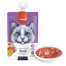 Wanpy (Ванпі) Cat Duck & Pumkin - Рідкий корм для котів крем-пюре з качкою та гарбузом 90 г
