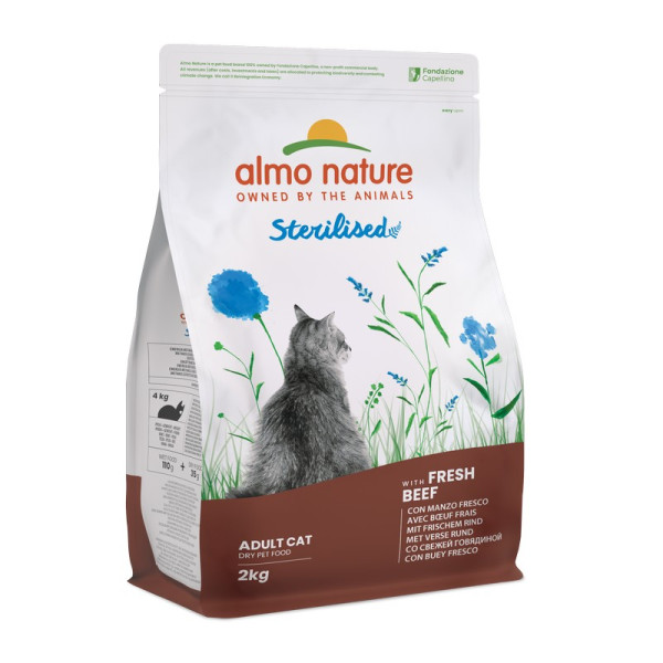 Almo Nature (Алмо Натюр) Holistic Fresh Meat Cat Sterilised With Beef - Сухой корм для стерилизованных кошек со свежей говядиной 2 кг
