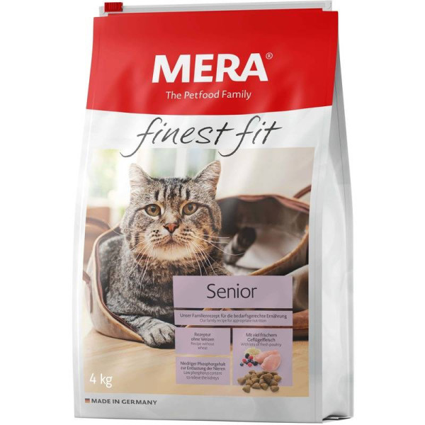 Mera (Мера) Cat Senior Finest Fit - Сухой корм для кошек со свежим мясом птицы и лесными ягодами 4 кг