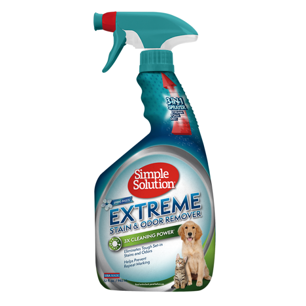 Simple Solution (Сімпл Солюшн) Extreme Stain & Odor Remover Spring Breeze Scent - Спрей для котів та собак нейтралізація запахів та плям 945 мл