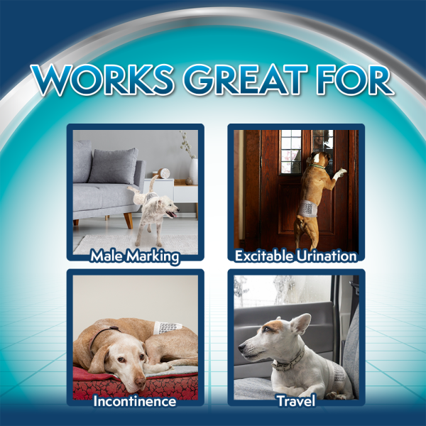 Simple Solution Disposable Wrap For Male Dogs - Влагоуборочный поясок для собак средних пород 12 шт.