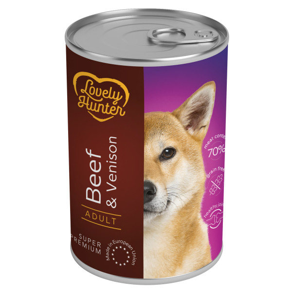 Lovely Hunter (Лавли Хантер) Dog Adult With Beef and Venison - Влажный корм для взрослых собак с говядиной и олениной 800 г