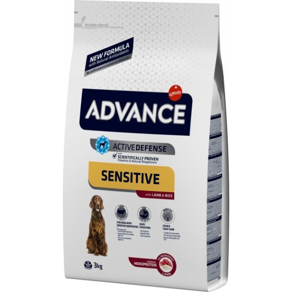 Advance Dog Adult Medium & Maxi Sensitive Lamb & Rice - Сухий корм для дорослих собак середніх і великих порід з чутливим травленням з ягням і рисом 3 кг