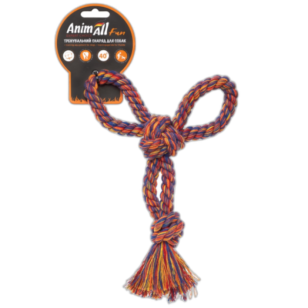 AnimAll Fun - Игрушка канат-бумеранг для собак, разноцветный, 21 см