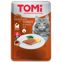 TOMi(Томи) Cat Turkey in Spinach Jelly - Влажный корм для котов с индейкой в шпинатном желе 100 г